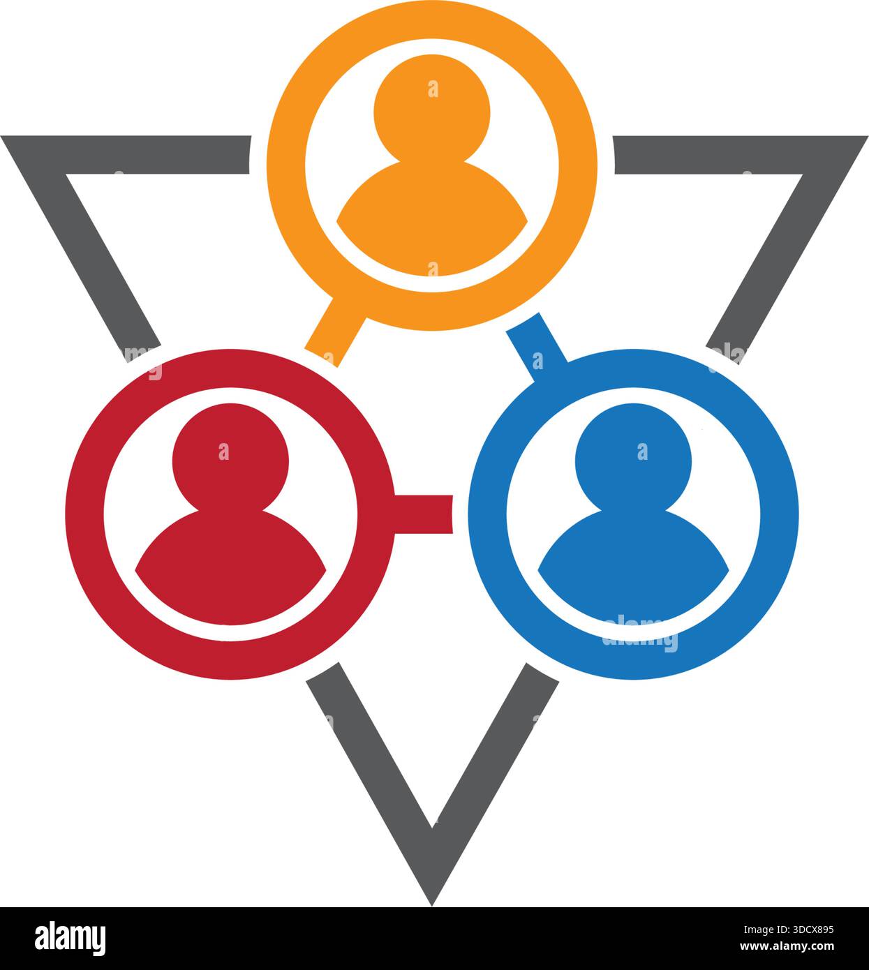 Triangle People Connection Logo Design Teamwork Community Vector Template Stock Vector