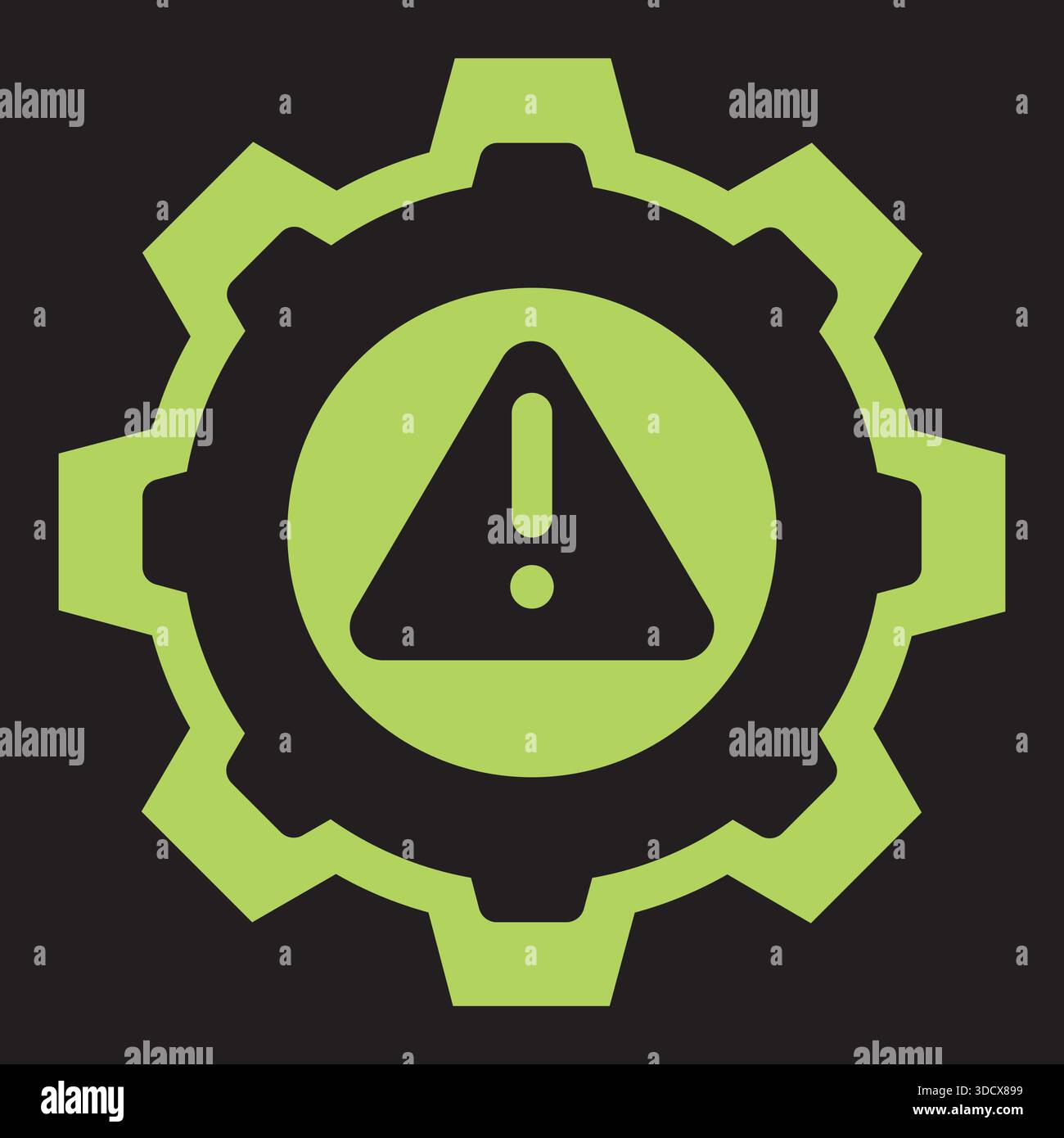Gear Alert Engineering Logo Template Industry Safety Vector Design Stock Vector