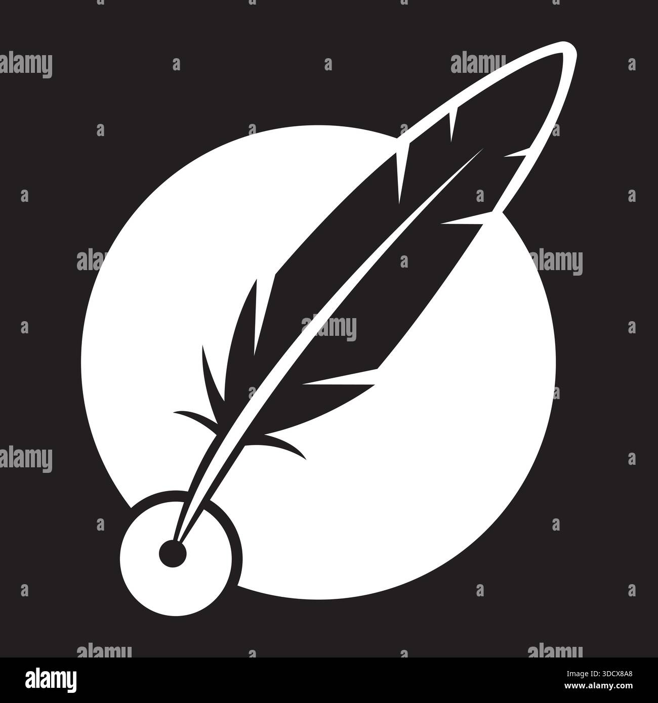 Feather Pen Writing Logo Vector Creative Author Template Design Stock Vector