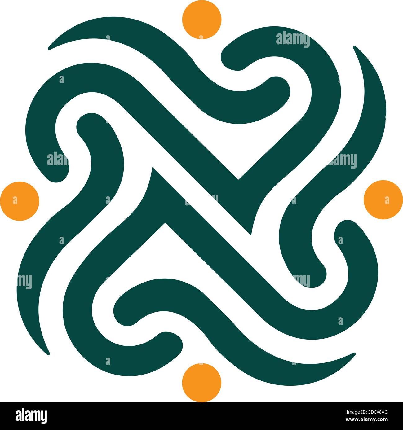 Knot Circle Pattern Logo Design Abstract Connection Template Vector Stock Vector