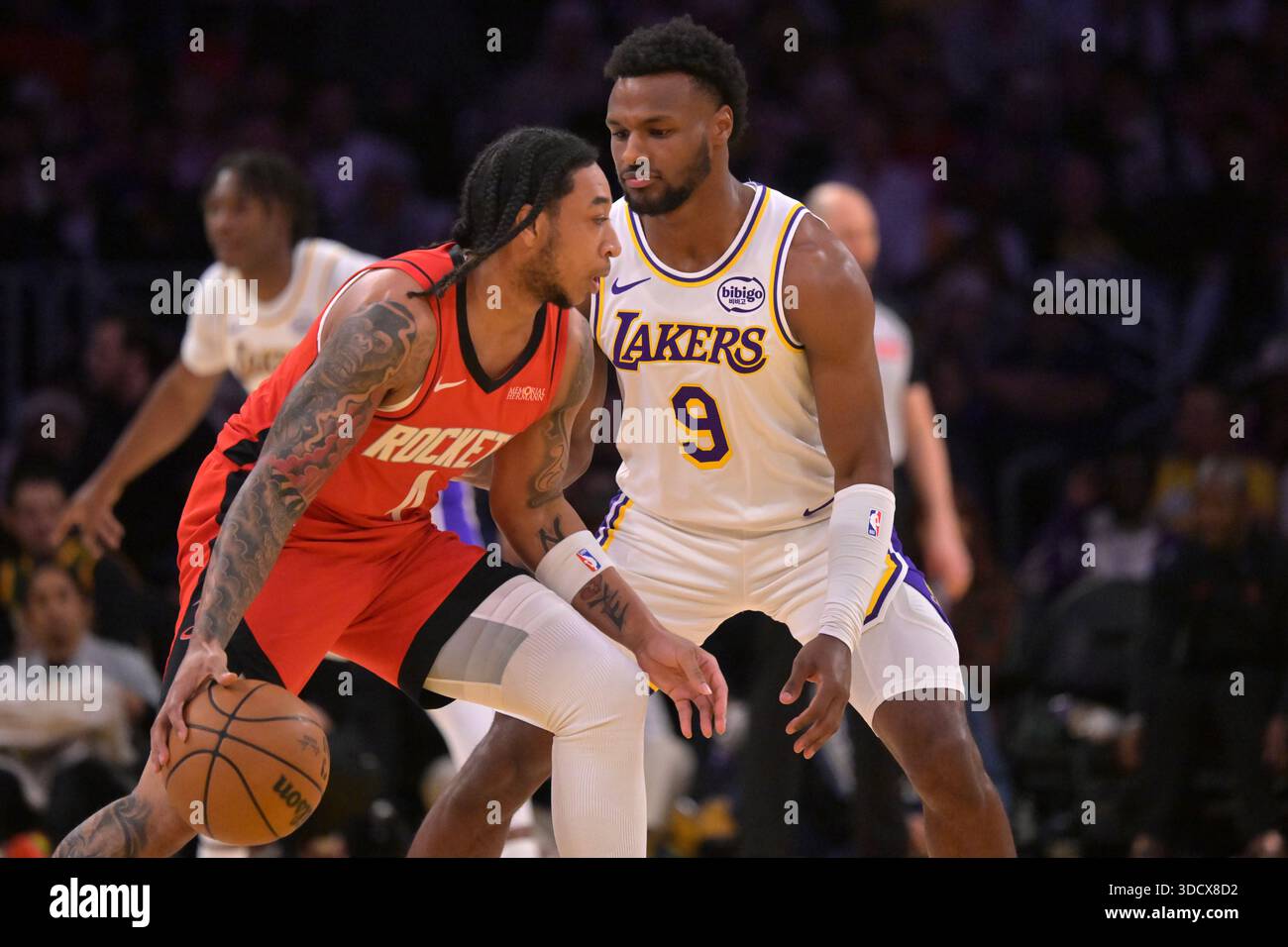 Jd Davison Rockets Houston Rockets guard JD Davison (4) is defended by Los Angeles Lakers ...