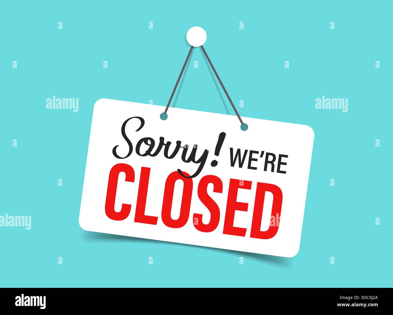 Sorry closed sign on shop Stock Vector Images - Alamy