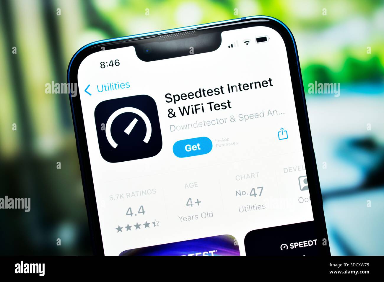 New Delhi, India 26 jaunary 2026:- speed test application on smartphone ...