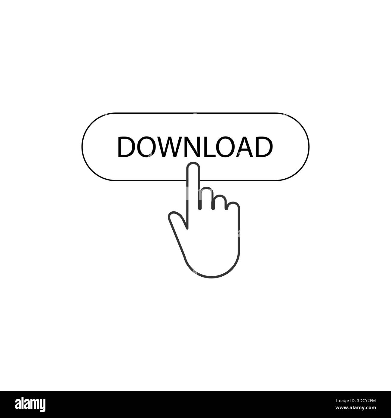Download button, click, website element. Vector illustration Stock ...