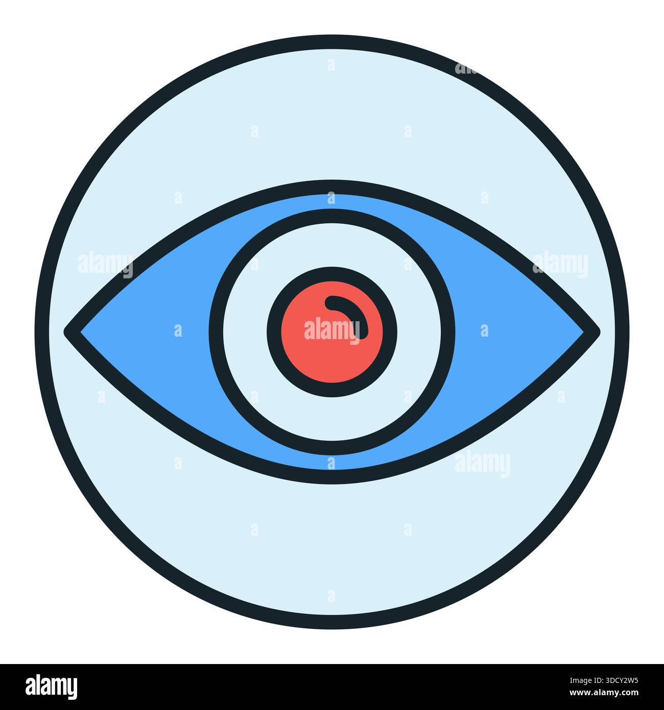 AI Eye vector Artificial Intelligence Vision concept linear round colored icon or logo element Stock Vector