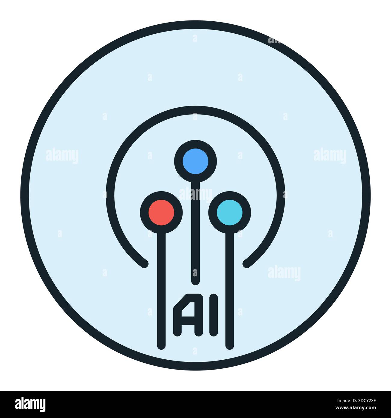 Artificial Intelligence Circuit vector AI Technology concept round ...