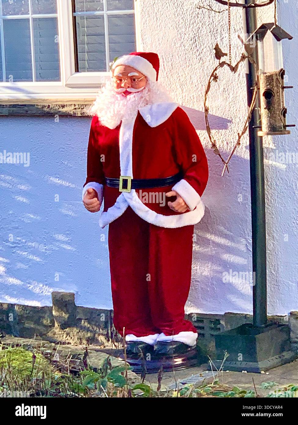 Christmas decorations in Northampton England UK British time of the year festive season outside father Christmas Santa Claus weather snow image - Smartphone Captured Stock Image