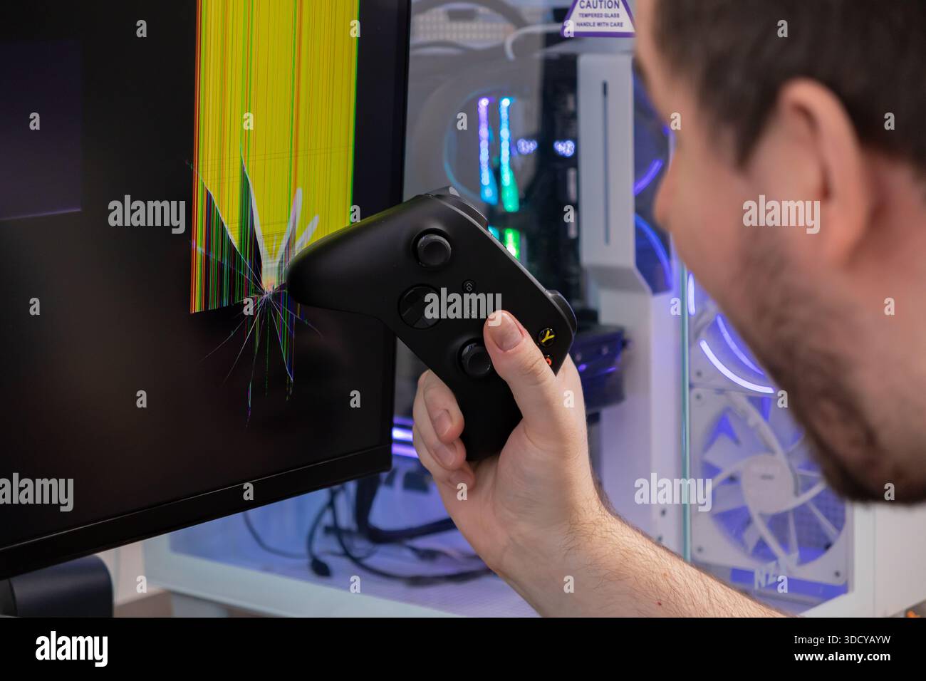 Corrupted Monitor Green pixel game controller hi-res stock photography and images - Alamy