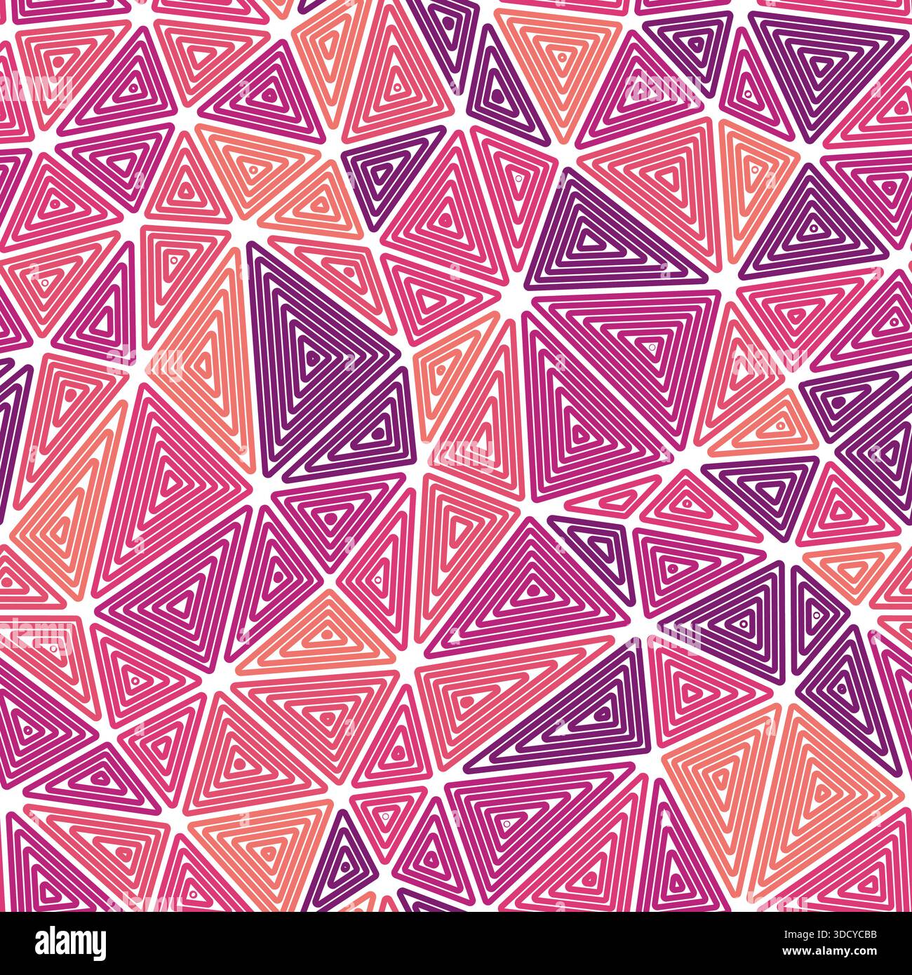 Background with triangles pattern. Multiple repeated inner triangles. Medium shape size. Multiple colors style. Seamless pattern. Classy vector tiles. Stock Vector