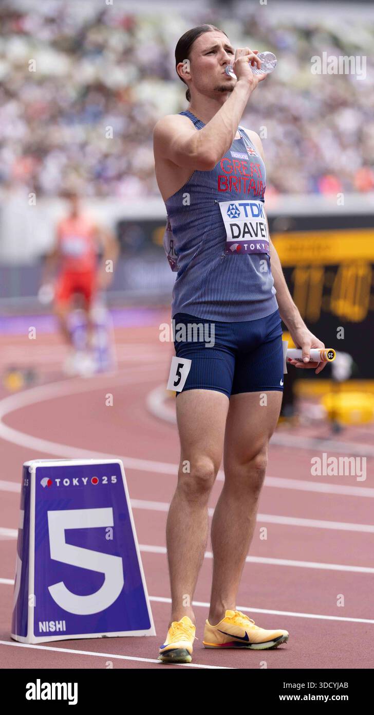 Lewis Davey seen during the World Athletics Championships 4x400m Mixed ...