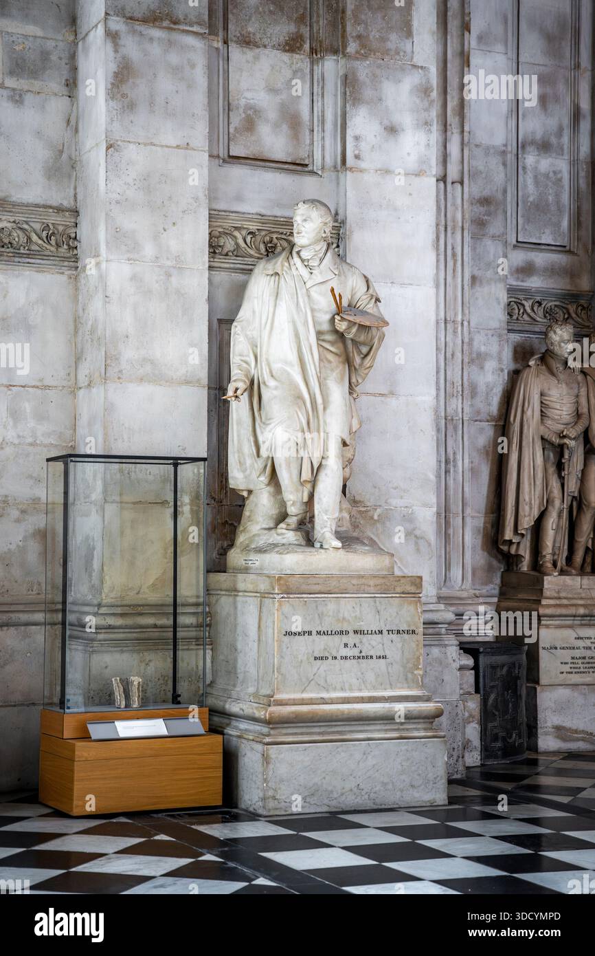Marble statue of the English painter William Turner inside St Paul’s ...