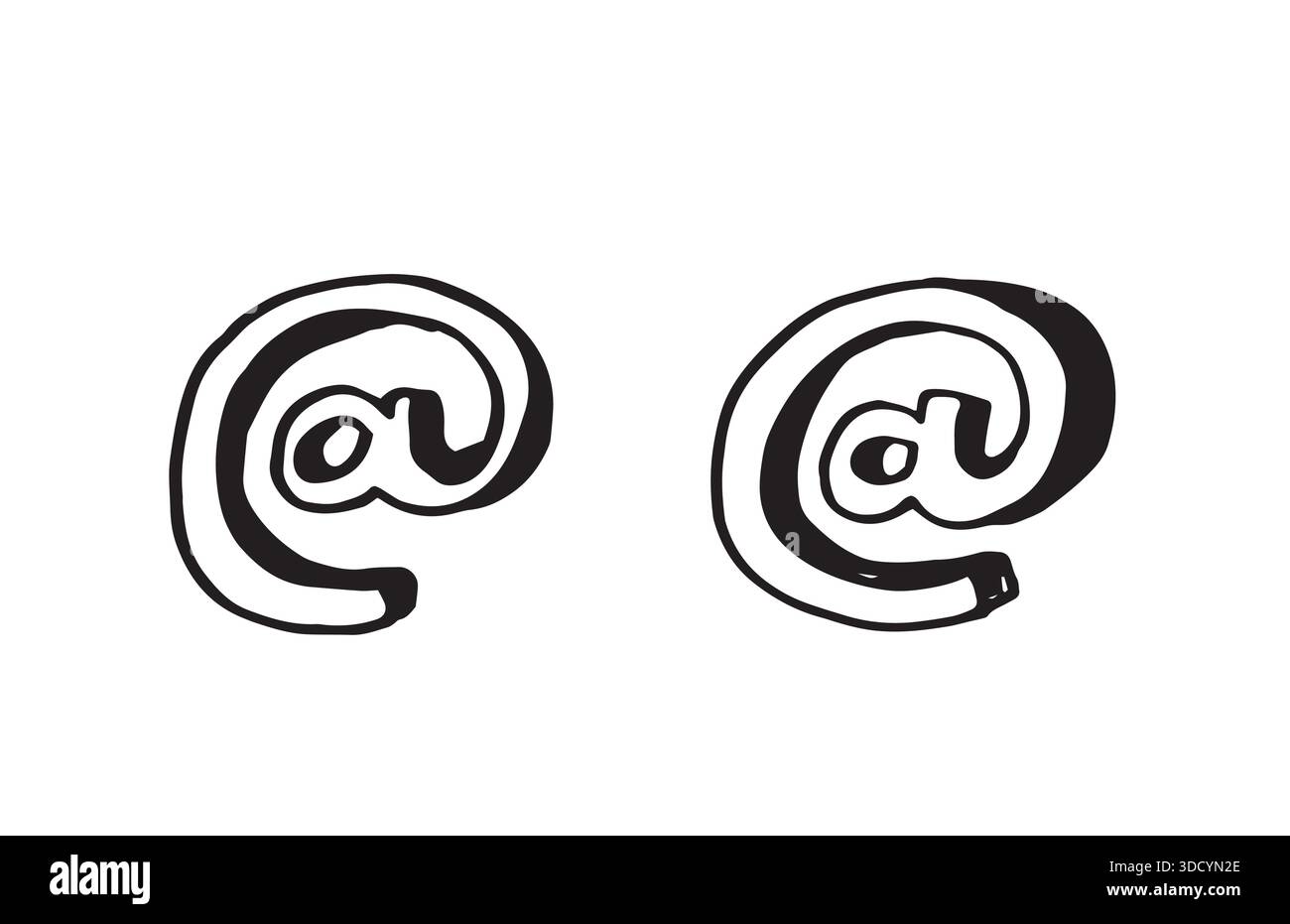 hand drawn @ at symbol Stock Vector Image & Art - Alamy