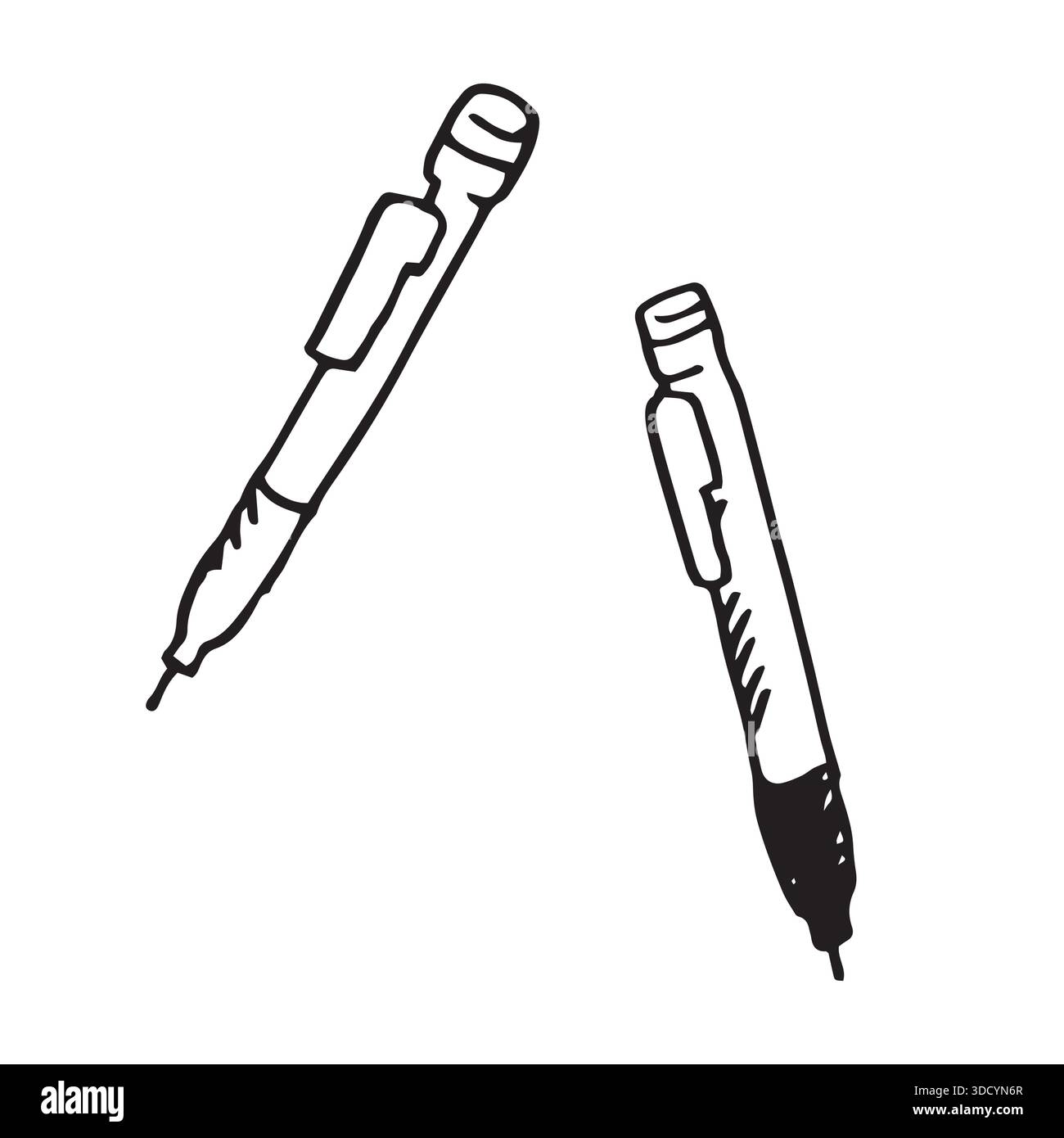 Hand drawn mechanical pencil doodle. Stock Vector