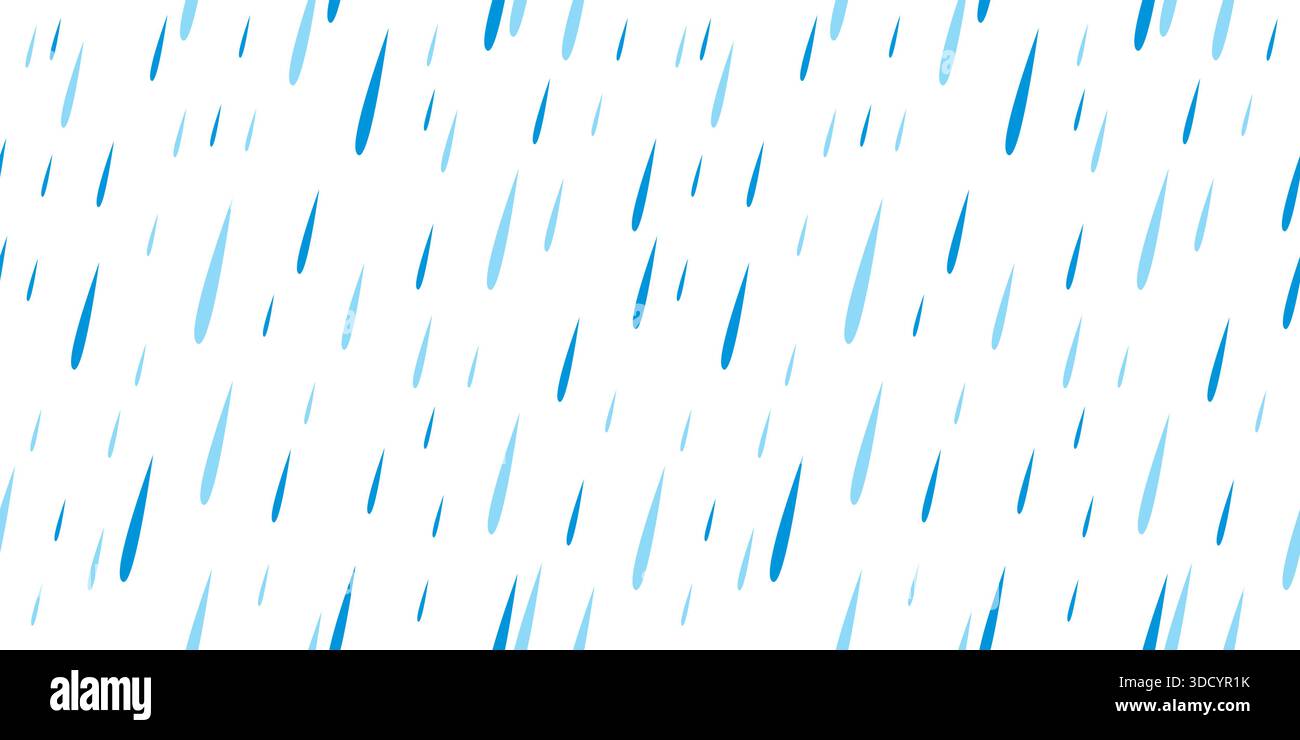 Rain Drops Seamless Pattern on White Background Stock Vector