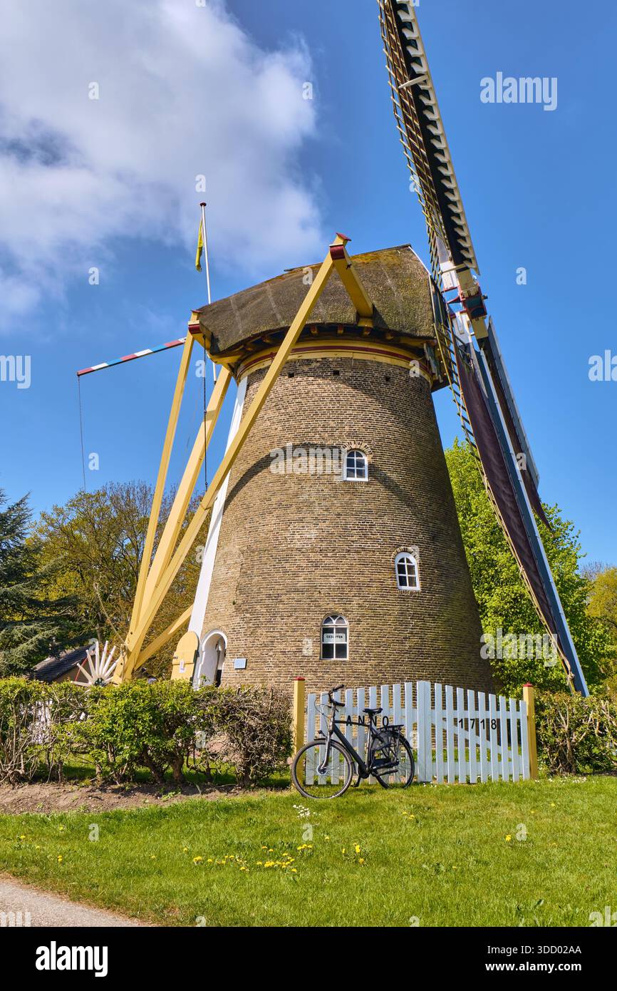 The historic korenmolen windmill of Rockanje Netherlands built in 1718 ...