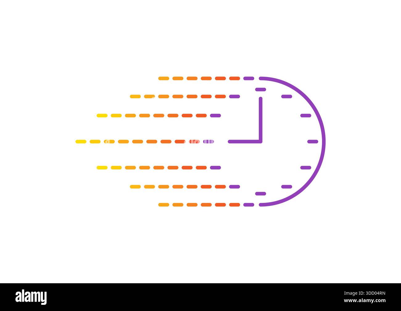 Dashed Quickly dashed analog clock concept. fast analog clock concept. dashed wall ...
