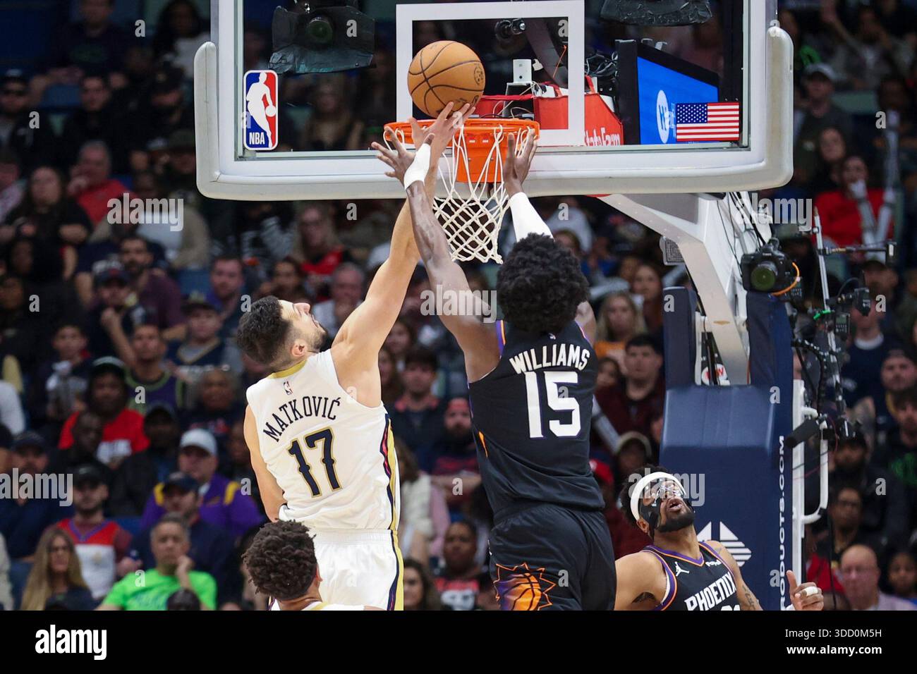 Matkovic Nba New Orleans Pelicans forward Karlo Matkovic (17) breaks up a lob ...