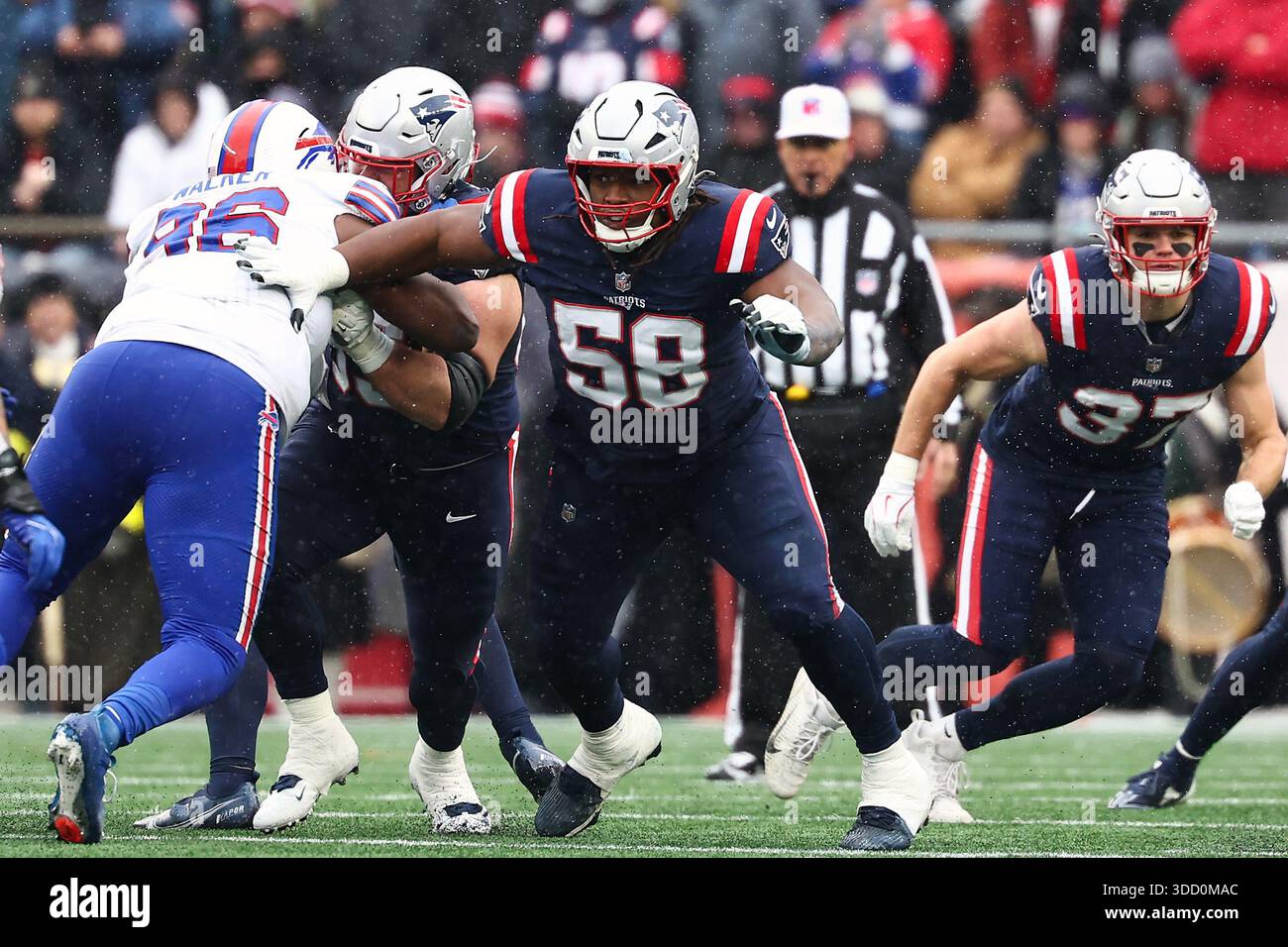 New England Patriots guard Jared Wilson blocks against the Buffalo ...