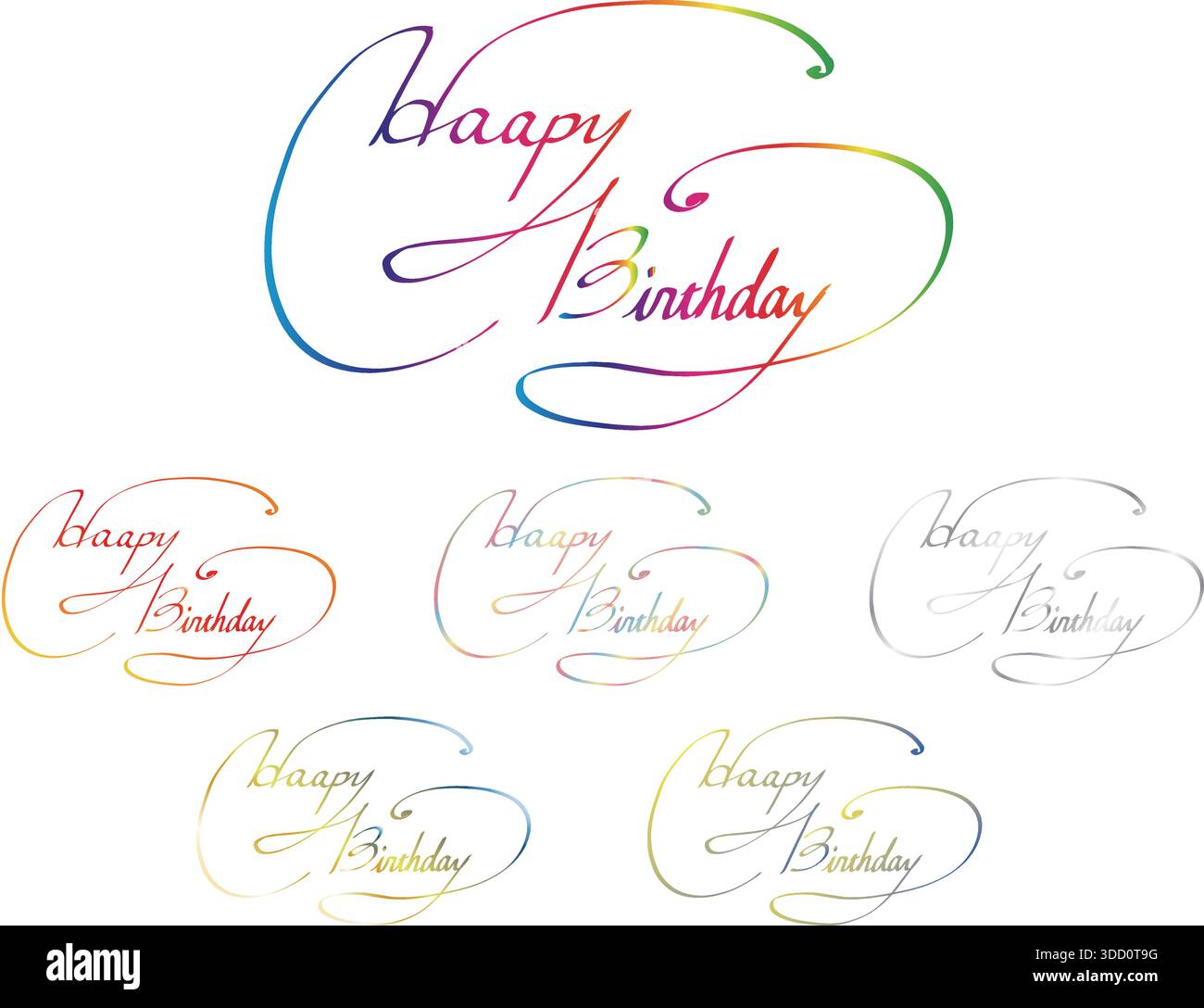 “Happy Birthday” lettering set Stock Vector Image & Art - Alamy