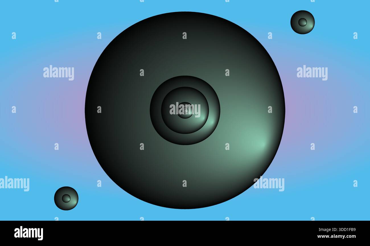 big and small green button on blue background Stock Vector