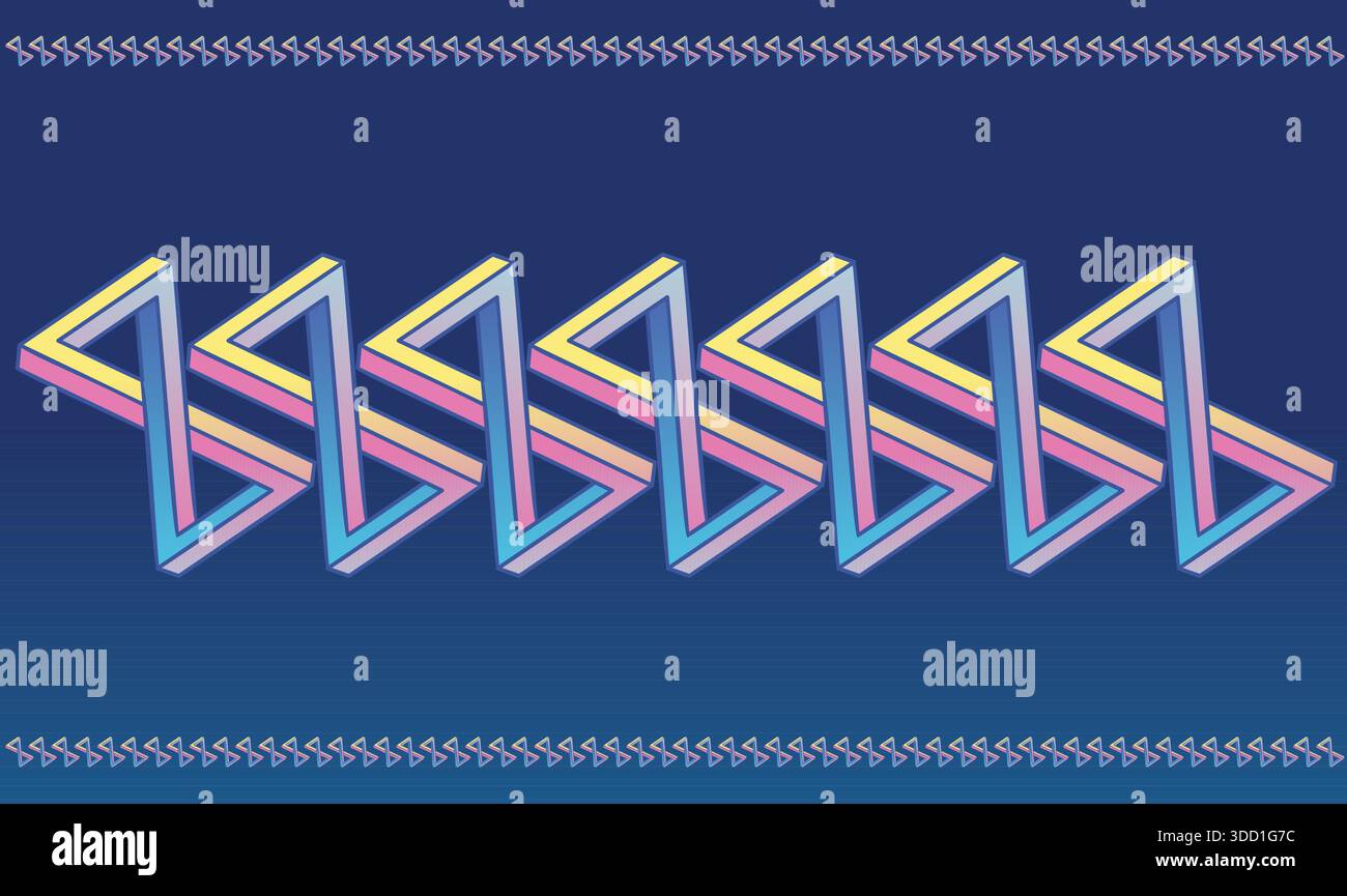 multi color design with border on dark blue background Stock Vector