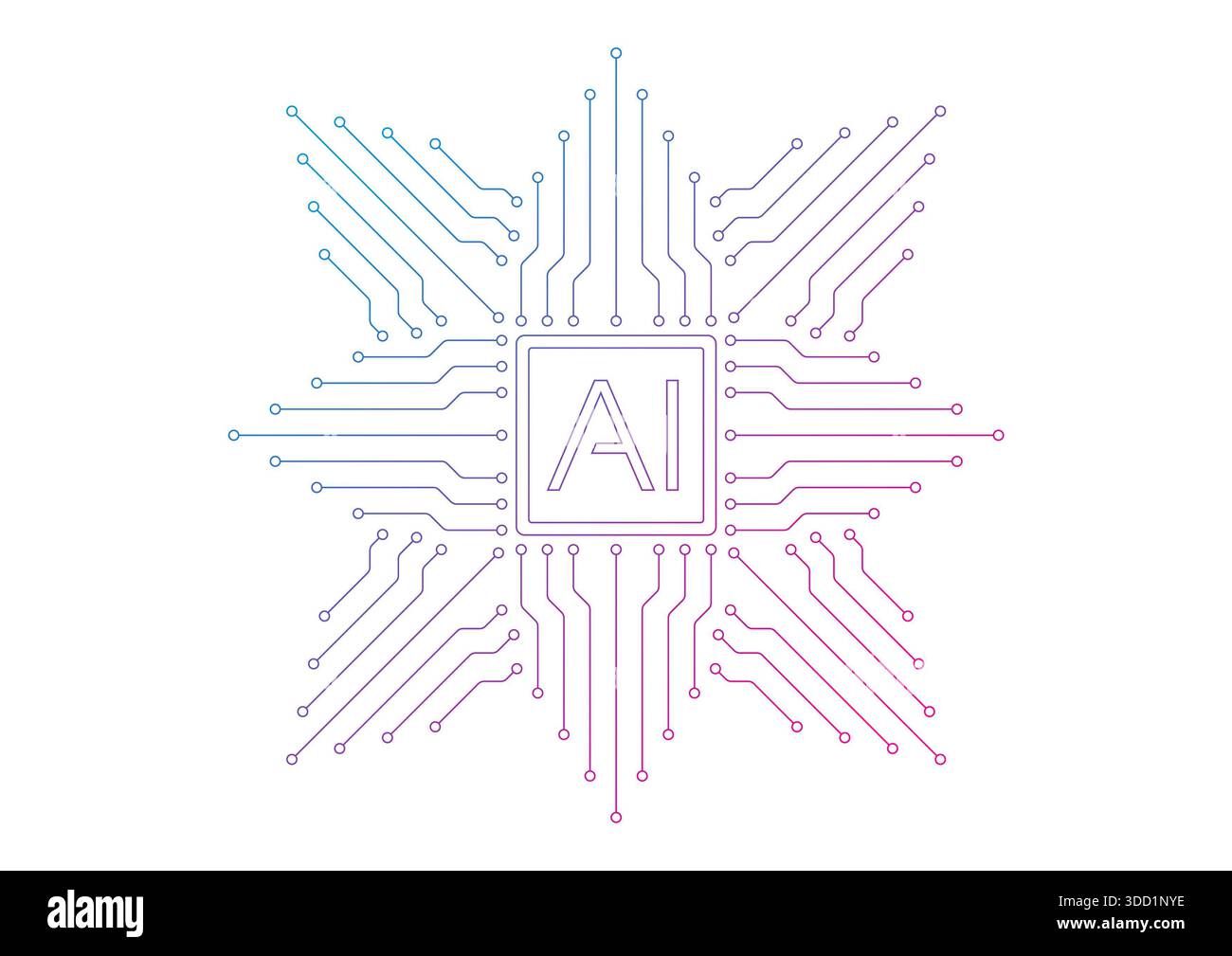 gradient outline artificial intelligence concept. artificial intelligence background. AI concept for education, business Stock Photo