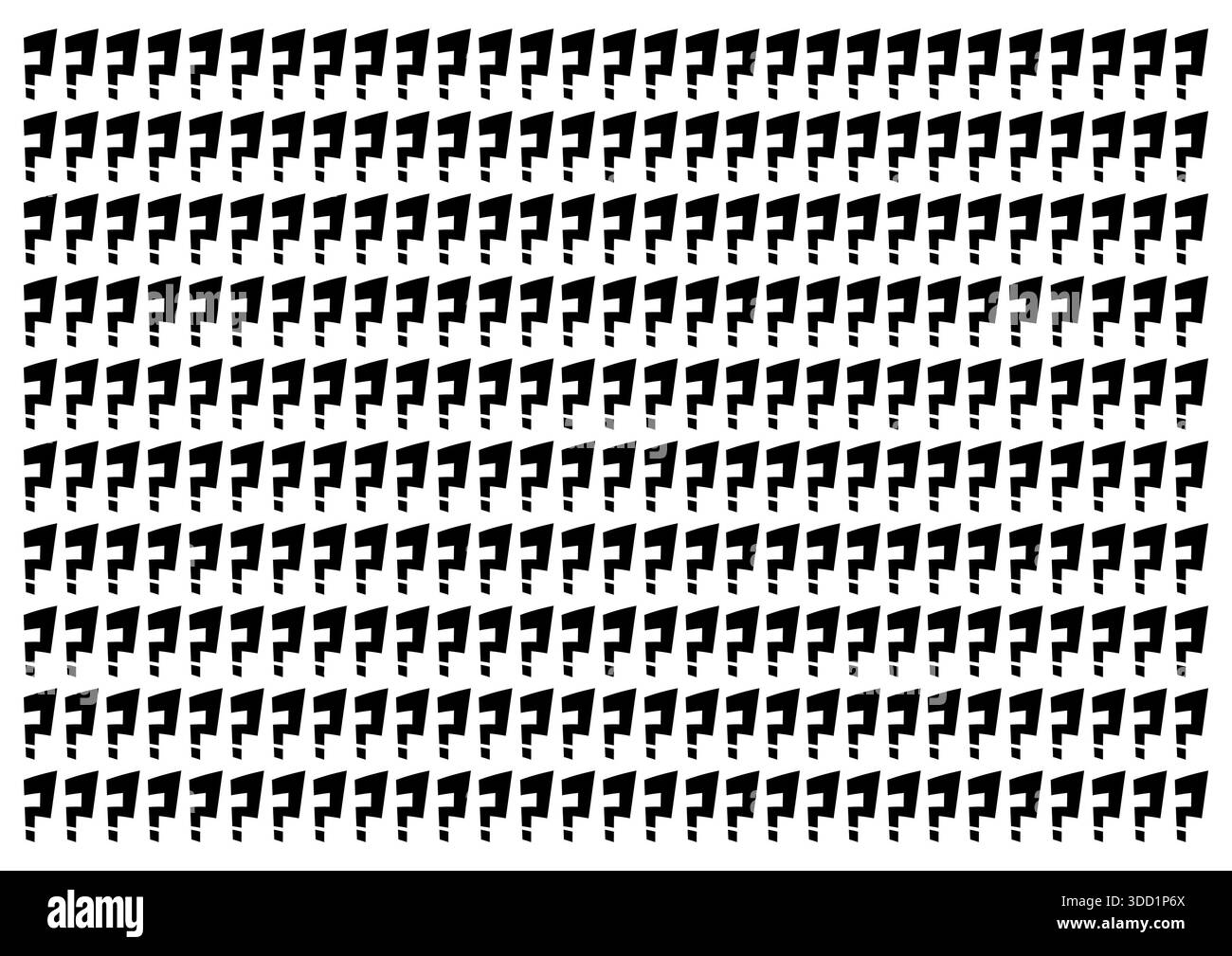hand drawn question mark background. question mark pattern on white background Stock Photo
