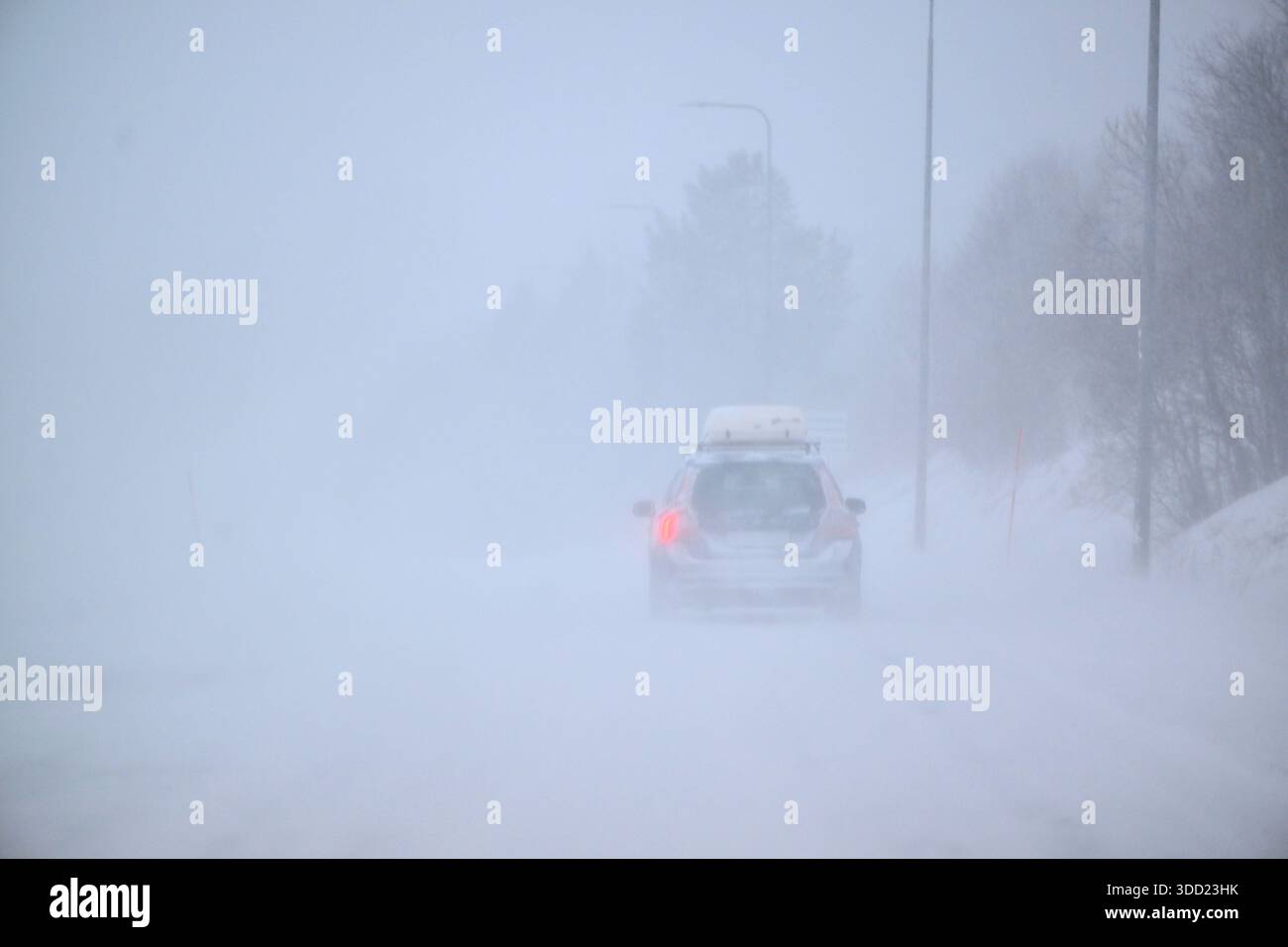 Snowy and windy as the storm Johannes moves in over northern Sweden on ...