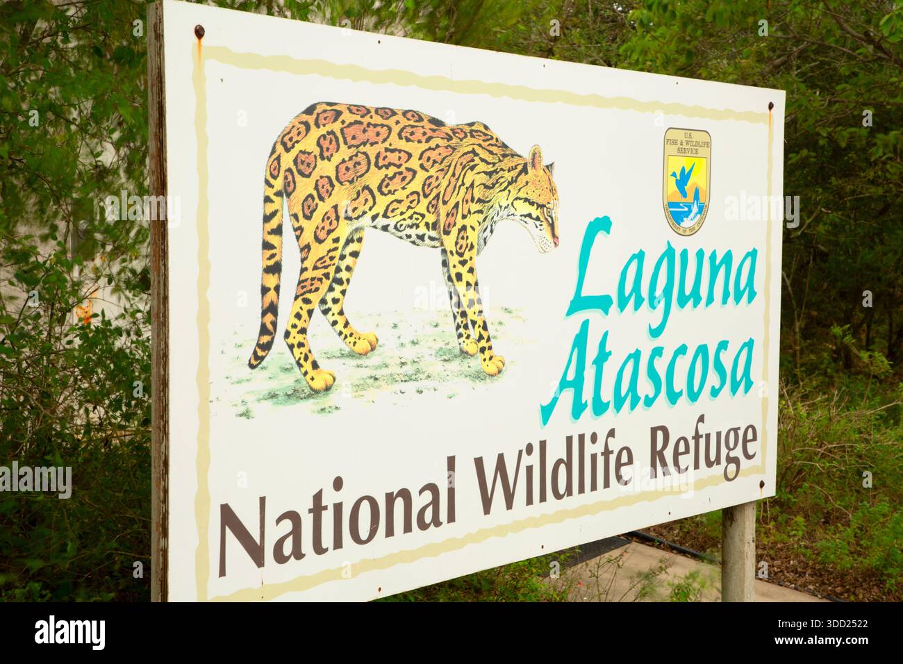 Entrance sign, Laguna Atascosa National Wildlife Refuge, Texas Stock ...