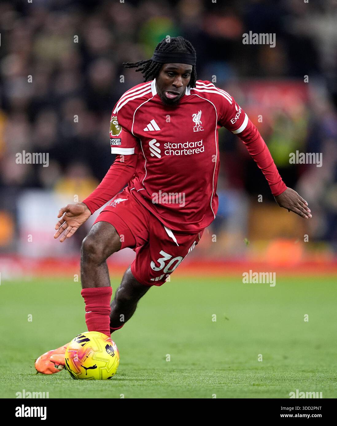 Liverpool's Jeremie Frimpong during the Premier League match at Anfield ...