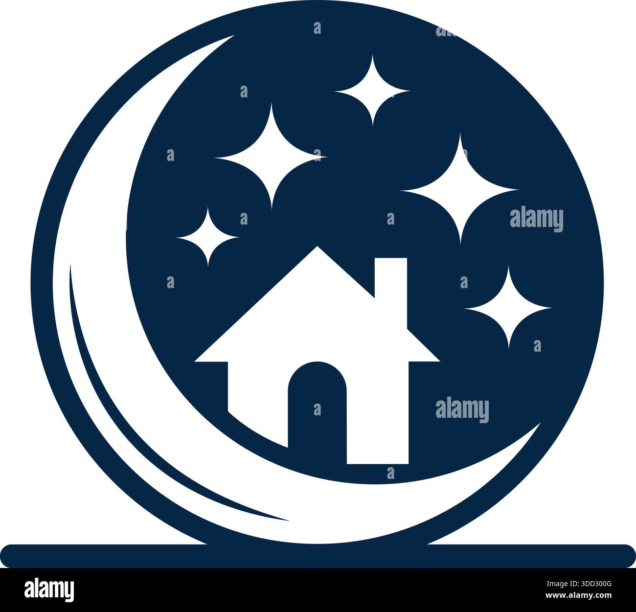 House Moon Star Logo Template Dream Home Vector Design Stock Vector