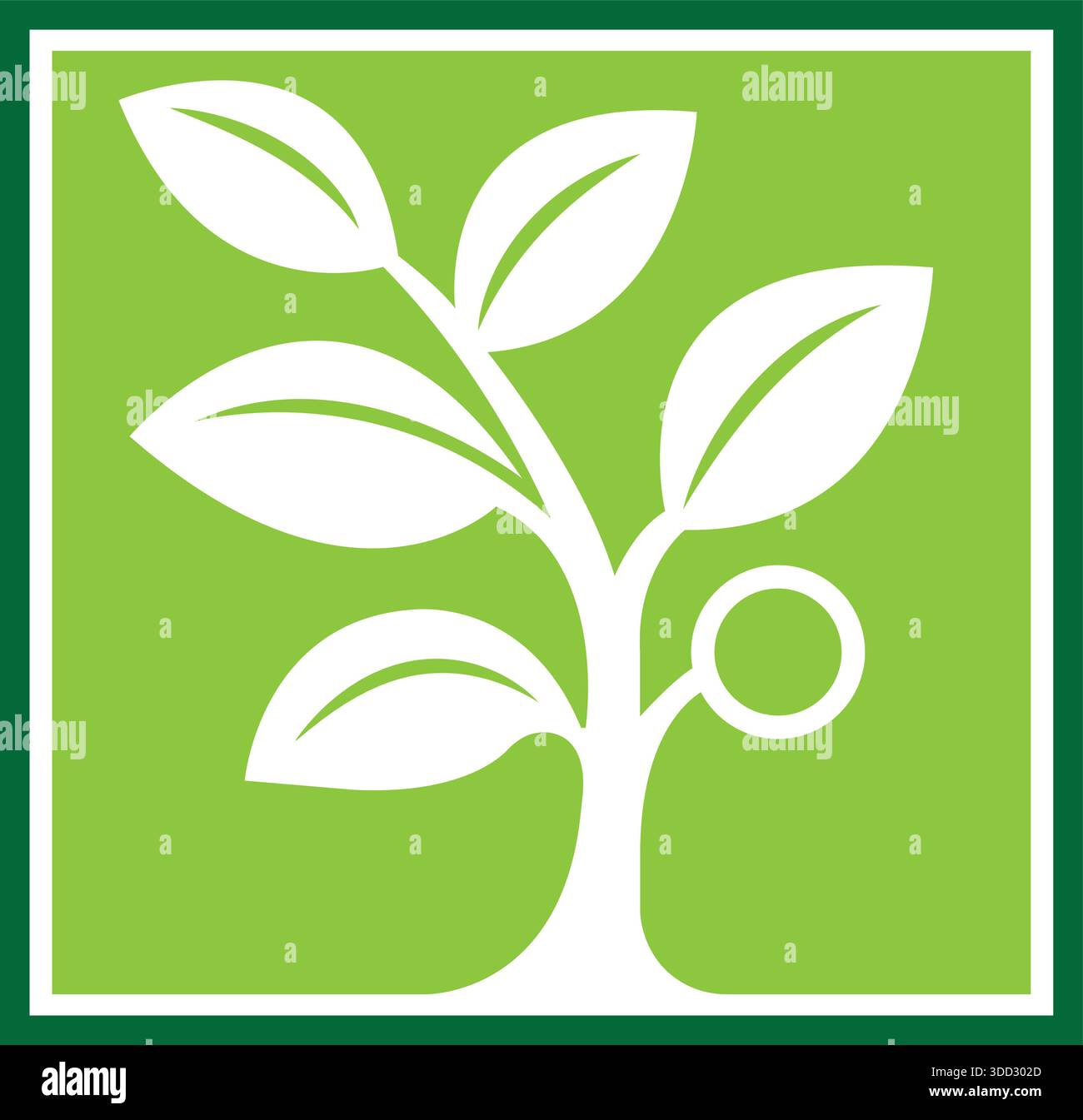 Square Tree Growth Logo Template Nature Eco Vector Design Stock Vector