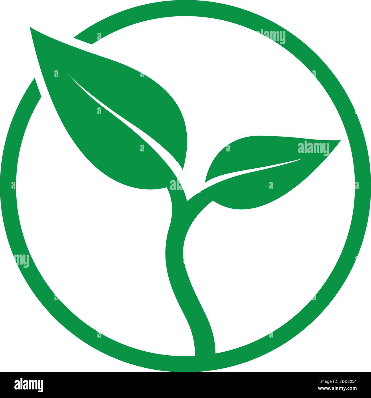 Leaf Circle Green Logo Design Eco Nature Template Vector Stock Vector