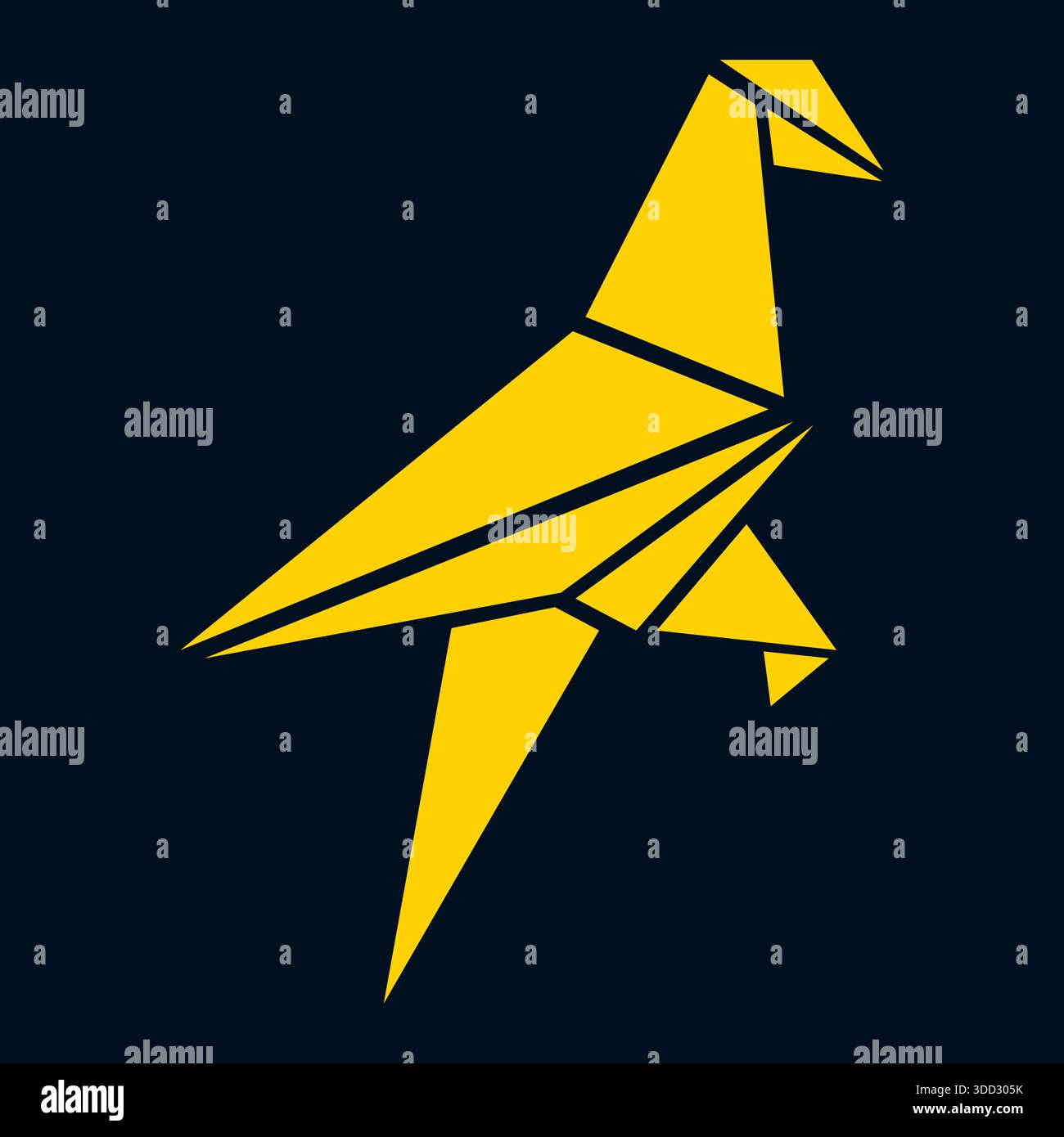 Origami Bird Paper Logo Design Creative Art Template Vector Stock Vector