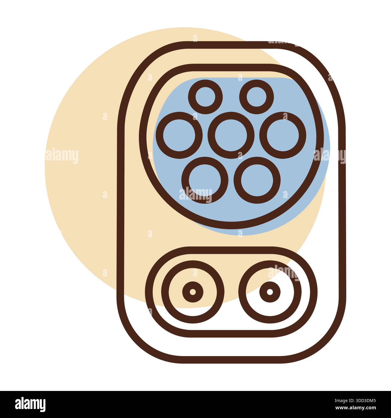 Minimalist outline CCS Type 2 charging inlet icon suitable for electric ...