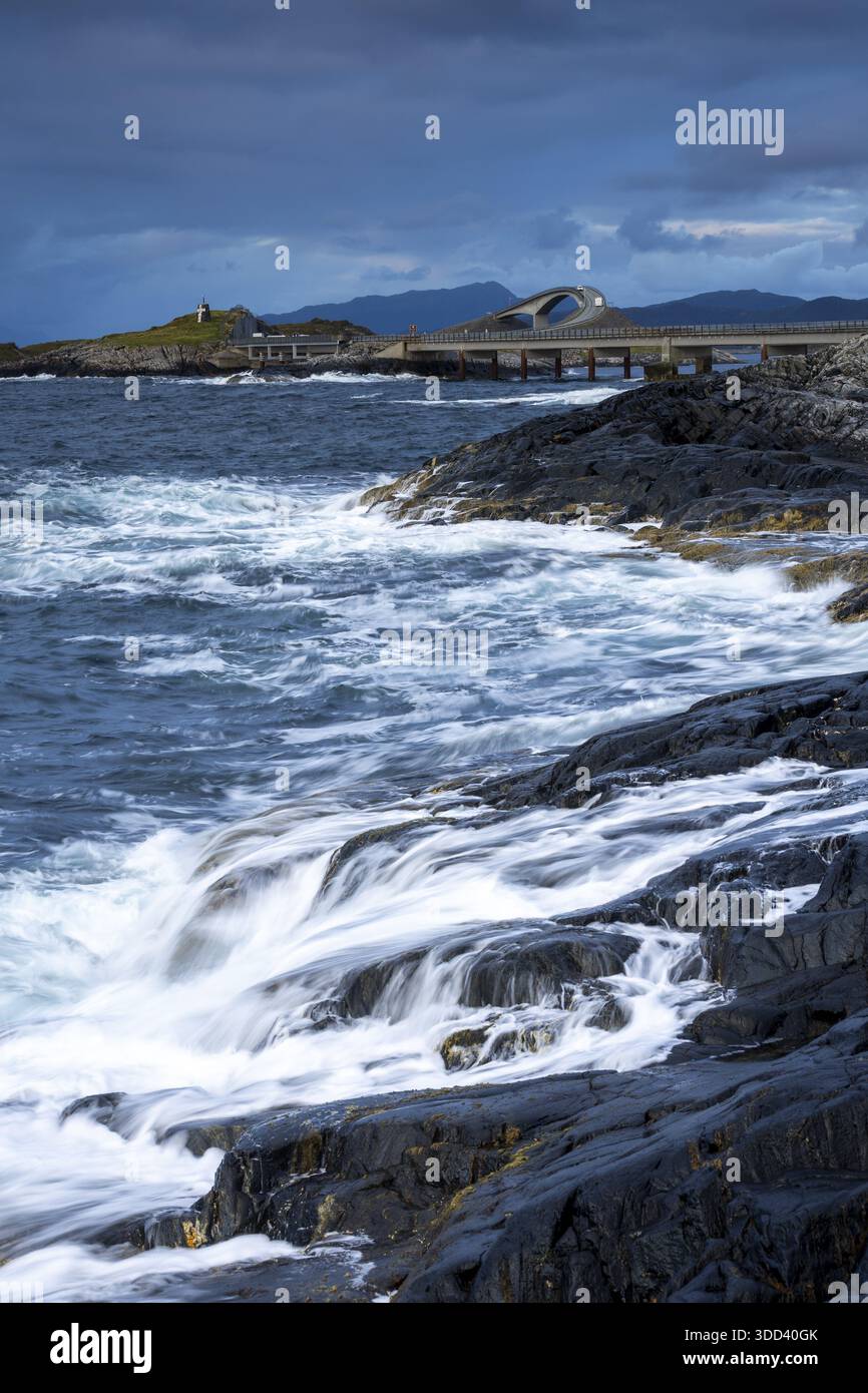 Vevang Raging water at Storseisund Bridge, Atlantic Road, Atlanterhavsveien ...