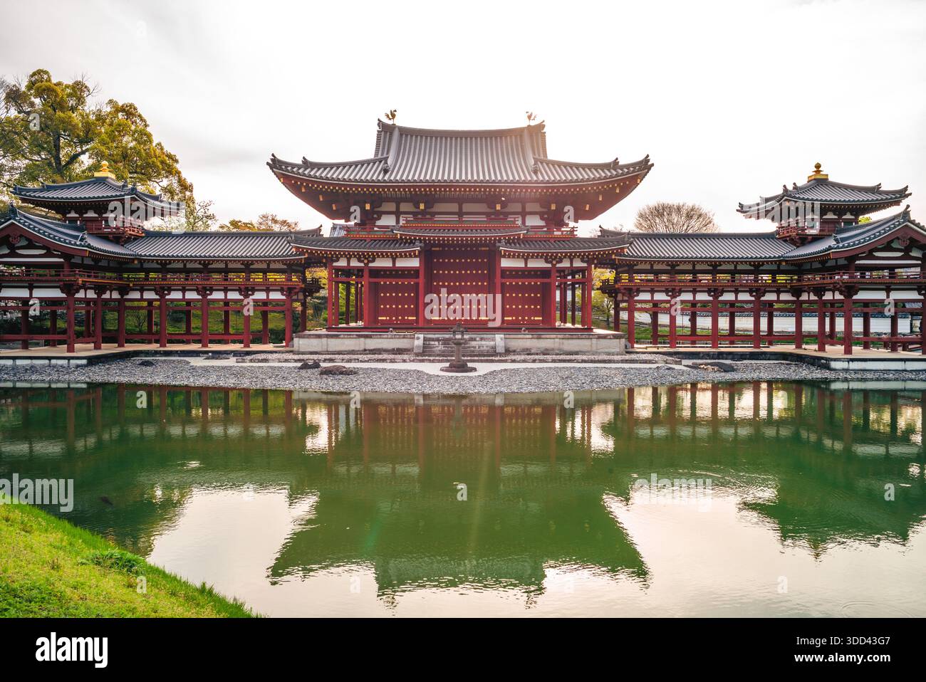Facade of Phoenix hall at Byodoi in Kyoto, Japan Stock Photo