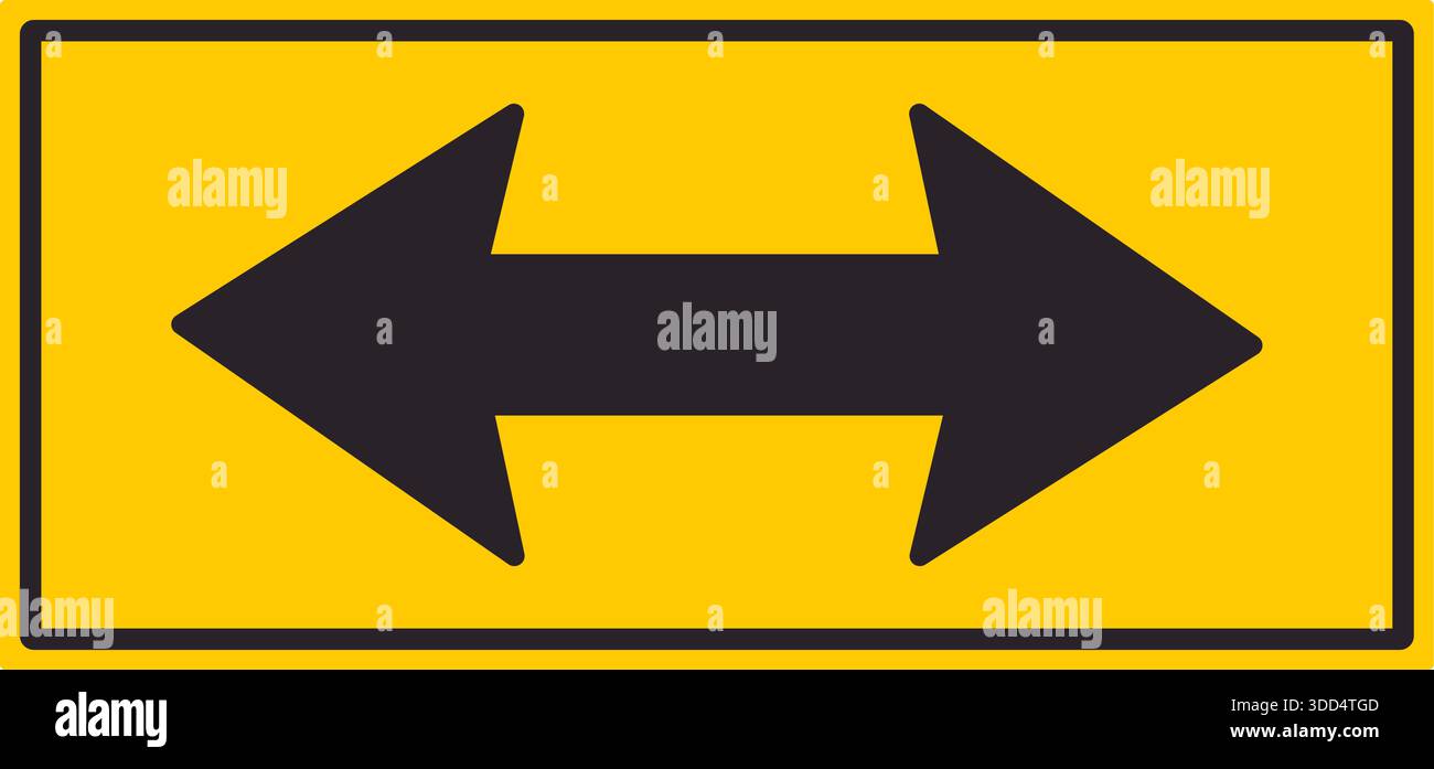 Rectangular sign with two black arrows pointing straight ahead. Stock Vector