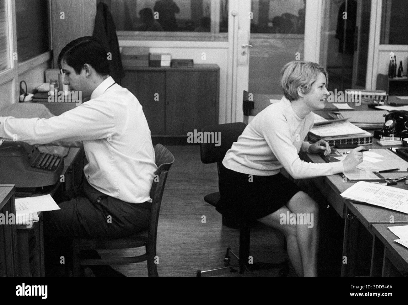 Image man blonde woman Black and White Stock Photos & Images - Alamy