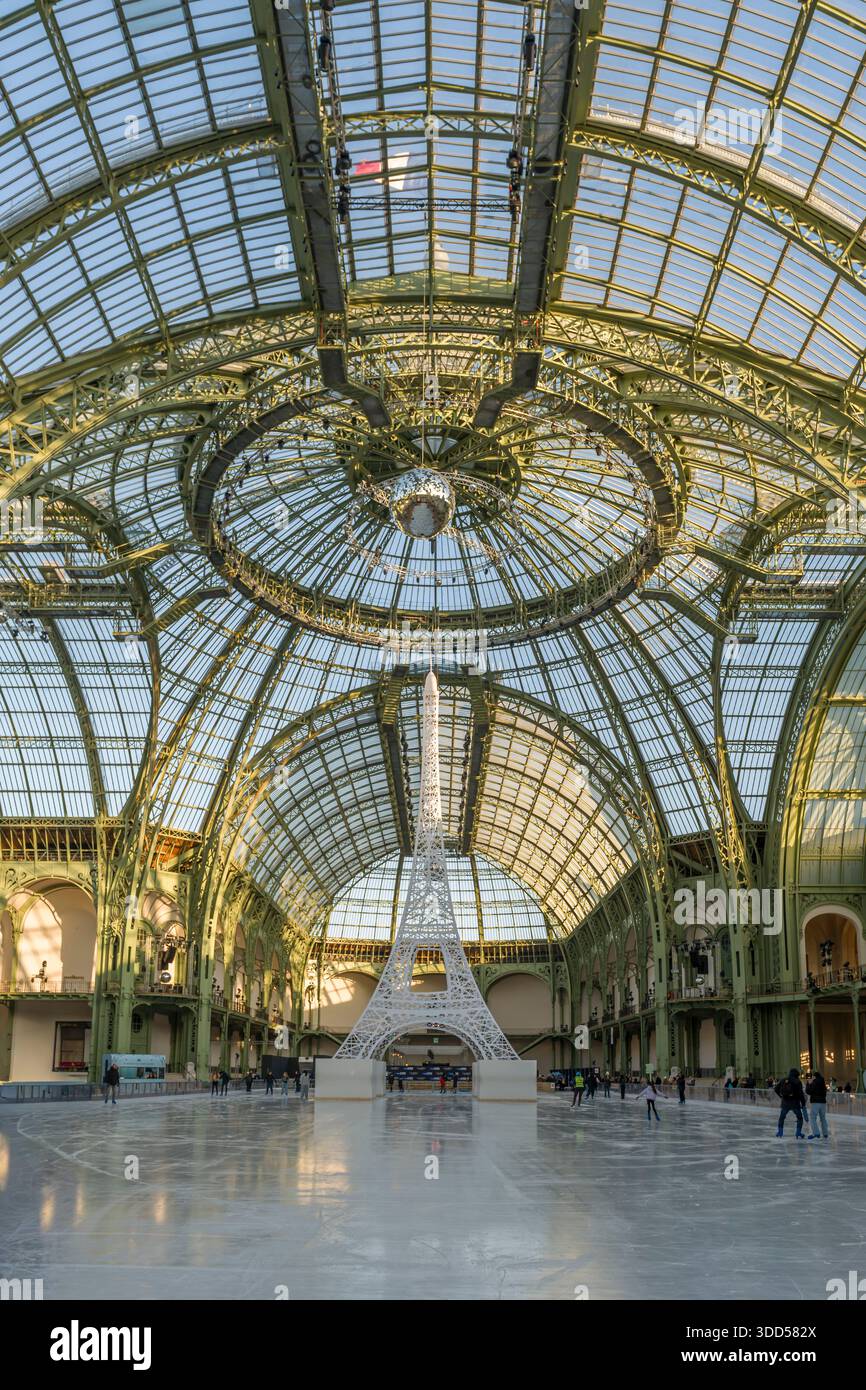 Paris, France - 12 27 2025: Le Grand Palais des Glaces: View a