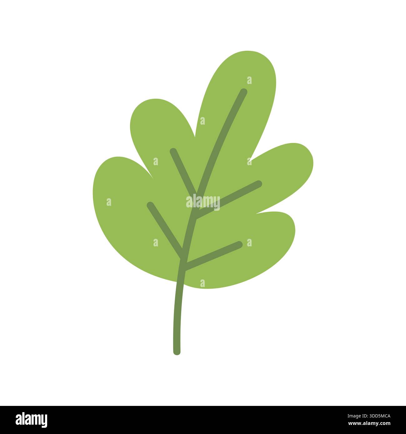 Cute Green Leaf Hand Drawn Illustration Stock Vector Image & Art - Alamy