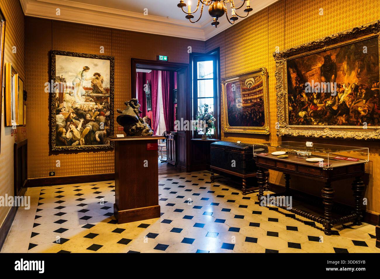 Interior of Maison de Victor Hugo museum, former home of the