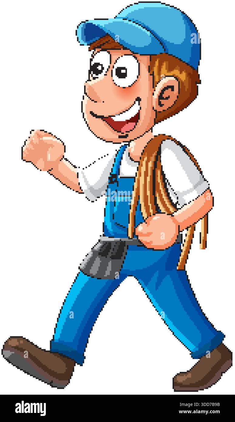 Blue collar worker cartoon hi-res stock photography and images - Alamy