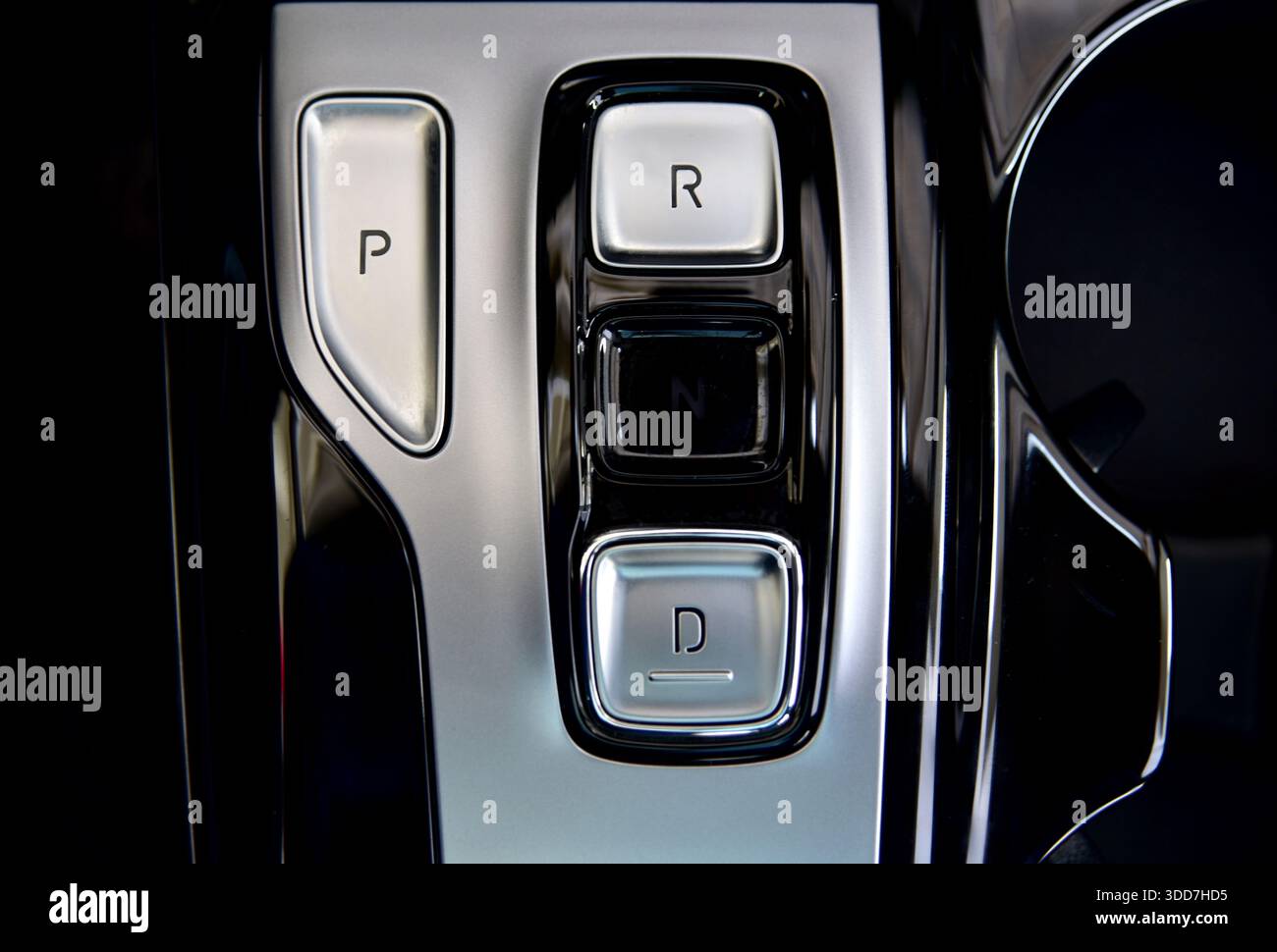 Automatic selector lever in the passenger car Stock Photo