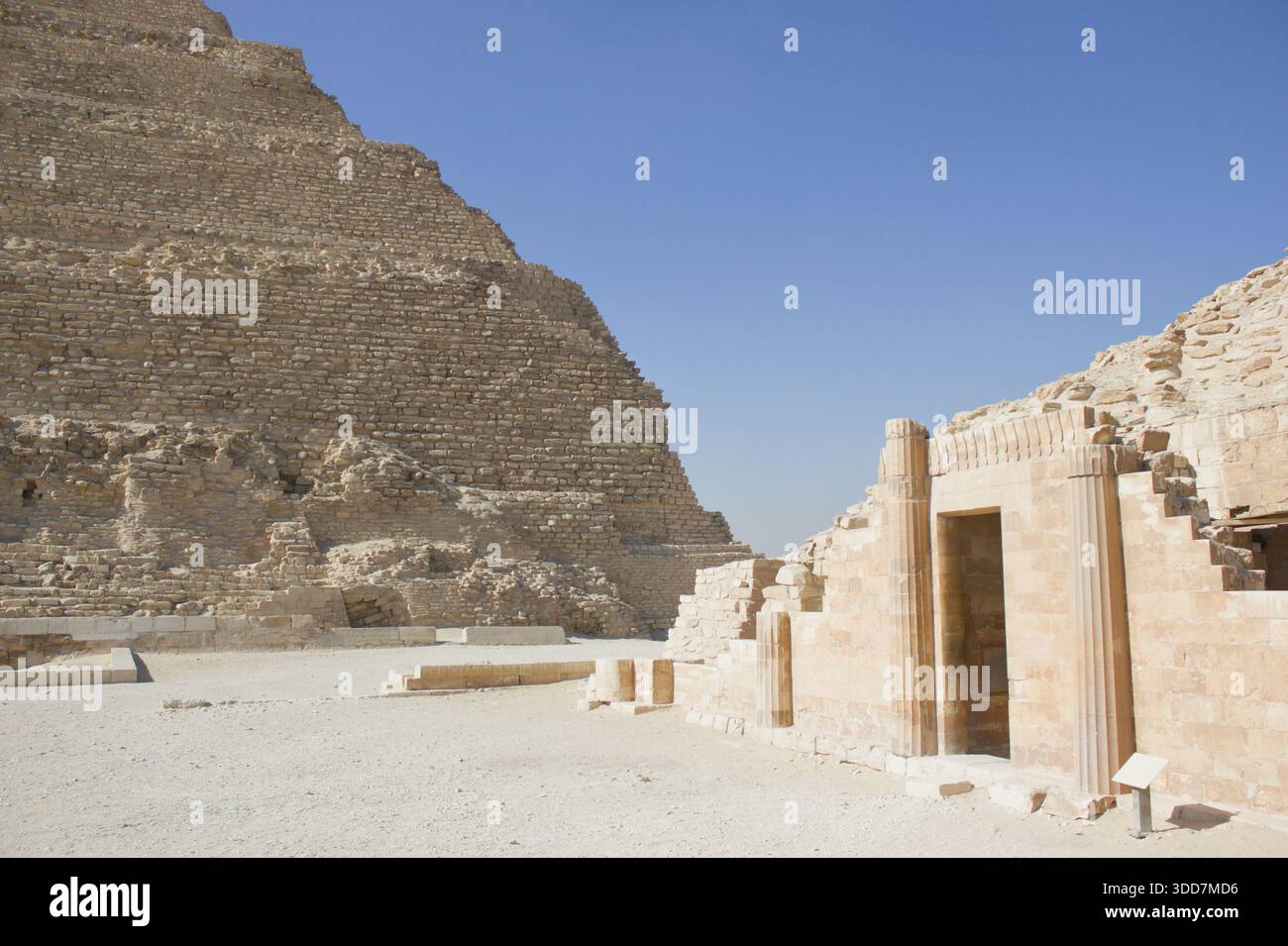 Ancient stone temple structures of the Step Pyramid complex of Djoser ...