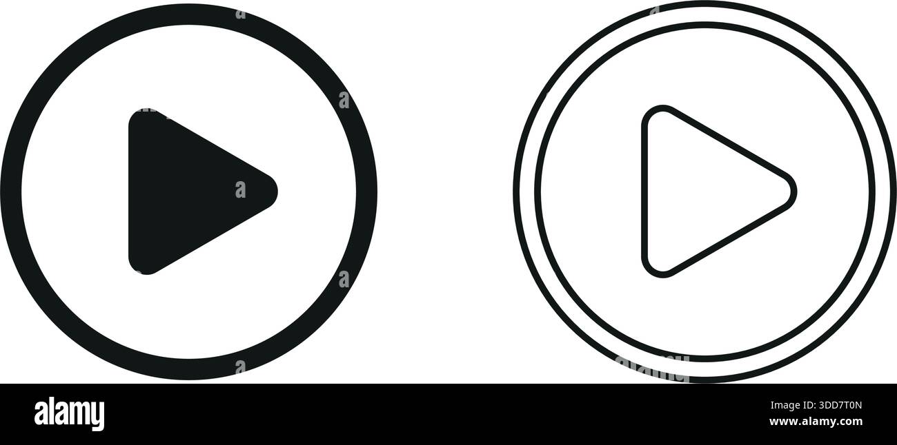 Play button icons on transparent background Stock Vector