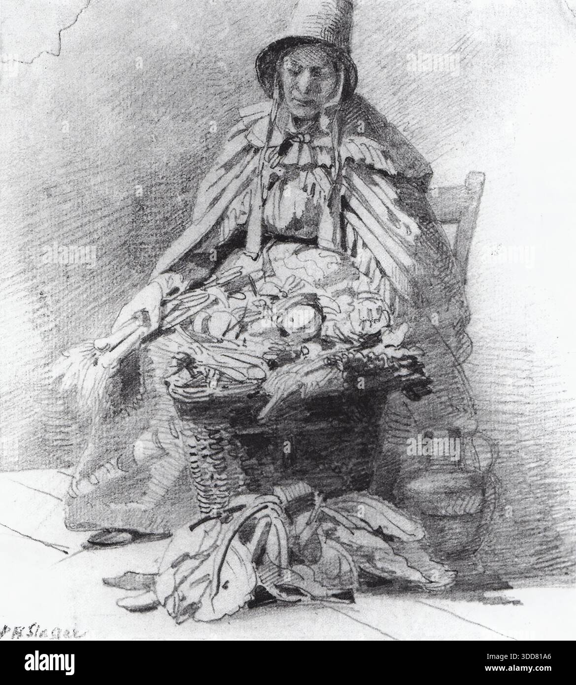 Petrus Marinus Slager - Groentevrouw Stock Photo
