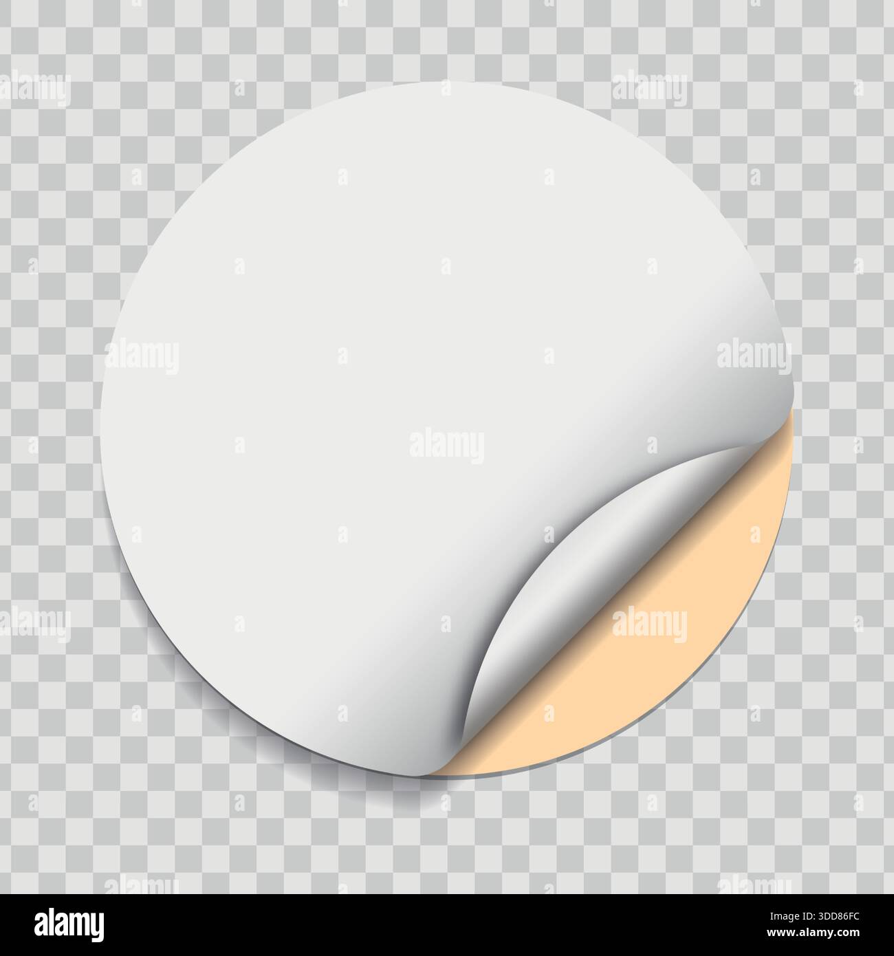 blank round and rectangle curled sticky notes paper vector illustration Stock Vector