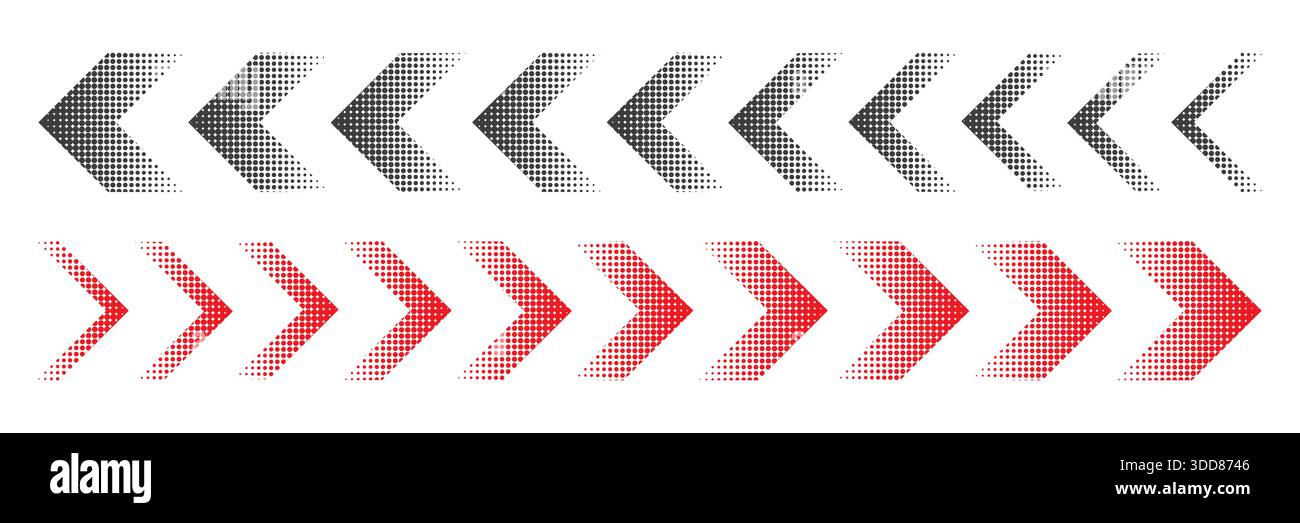 Halftone moving arrow representing speed, acceleration, fast vector illustration Stock Vector