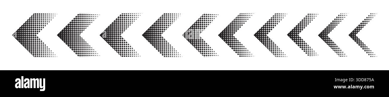 Halftone moving arrow representing speed, acceleration, fast vector illustration Stock Vector
